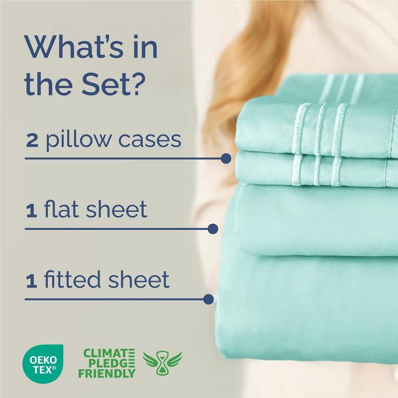 CGK Linens 4 Piece Sheet Set Premium Cooling, Soft & Wrinkle Free Sheet Set