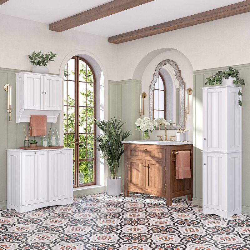 RiverRidge Home RiverRidge Ashland Two-Door Tall Bathroom Storage Cabinet and Linen Organizer with Adjustable Shelves - White