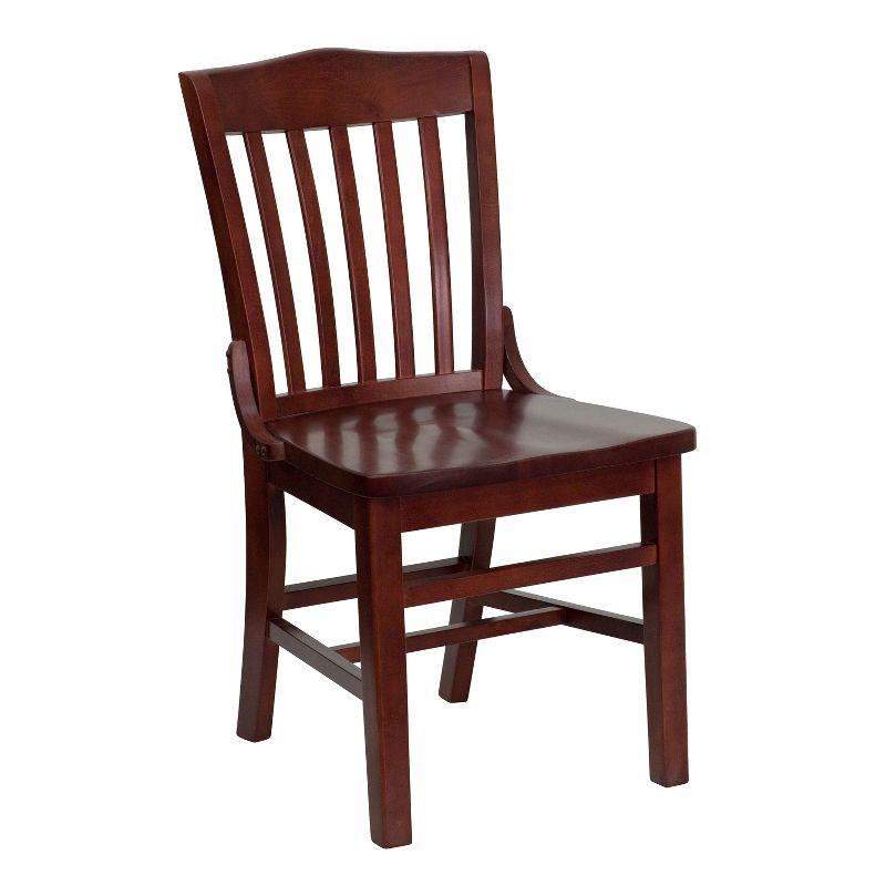 Elegant Mahogany Wood Vertical Slat Side Chair in Rich Brown