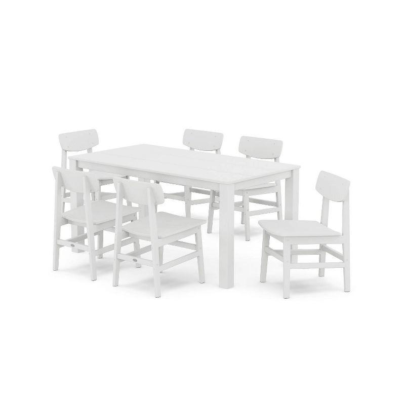 White 6 Person Modern Studio Urban Dining Set