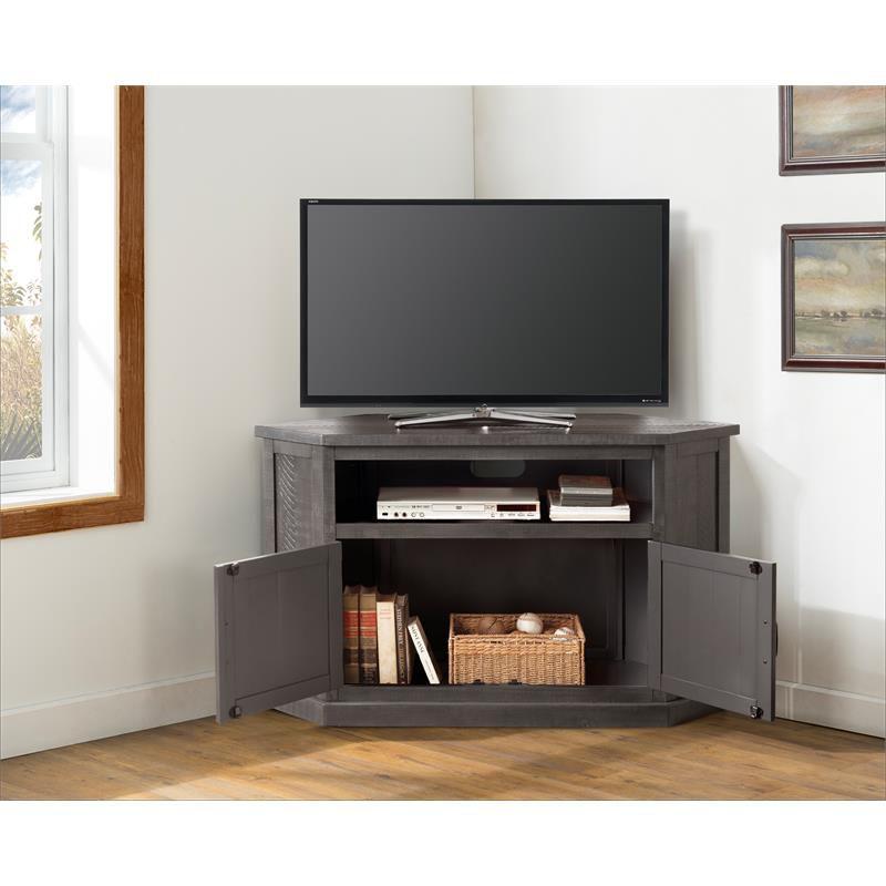 Rustic Corner 50" Solid Wood TV Stand Gray - Martin Svensson Home