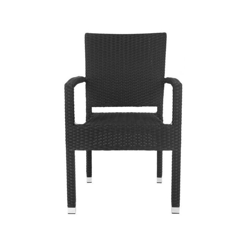 Kelda Stackable Arm Chair Indoor/Outdoor (Set Of 2) - PAT4004 - Black - Safavieh