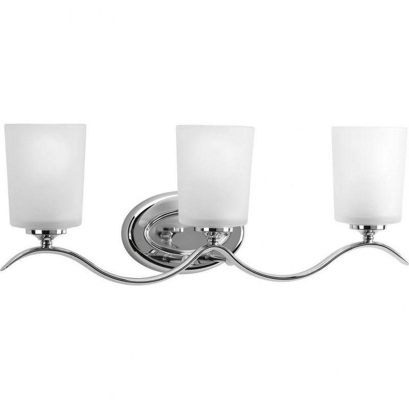 Progress Lighting Inspire 3-Light Wall Sconce, Polished Chrome, Etched Glass Shade