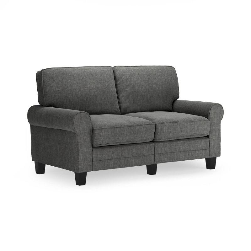 Serta Copenhagen 61" Rolled Arm Sofa, Easy Care Fabric, Soft Pillow Back, Pocket Coil Seat Cushions