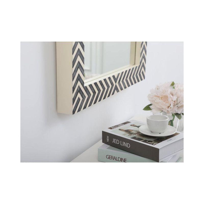 Elegant Lighting Rectangular Mirror 36x27 inch in Chevron