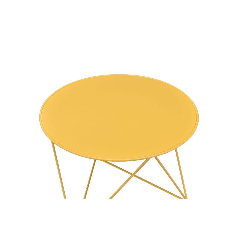 Epidia Accent Table Yellow - Acme Furniture: Modern Geometric Metal Base, 17" High