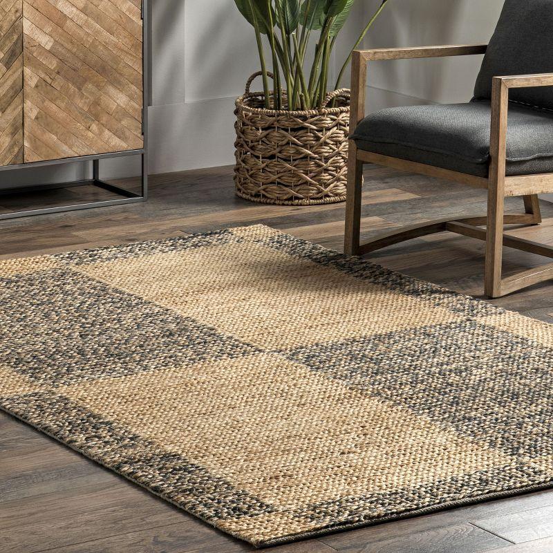 Nuloom Michaela Abstract Checkered Jute Indoor Area Rug