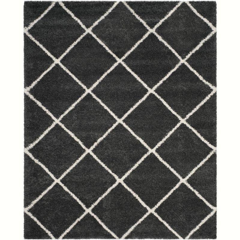 Hudson Shag SGH281 Power Loomed Indoor Area Rug - Dark Grey/Ivory - 8'x10' - Safavieh