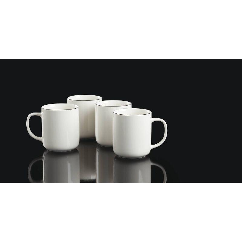 Oneida Oneida 24 Seven Black Rim Mugs, Set Of 4