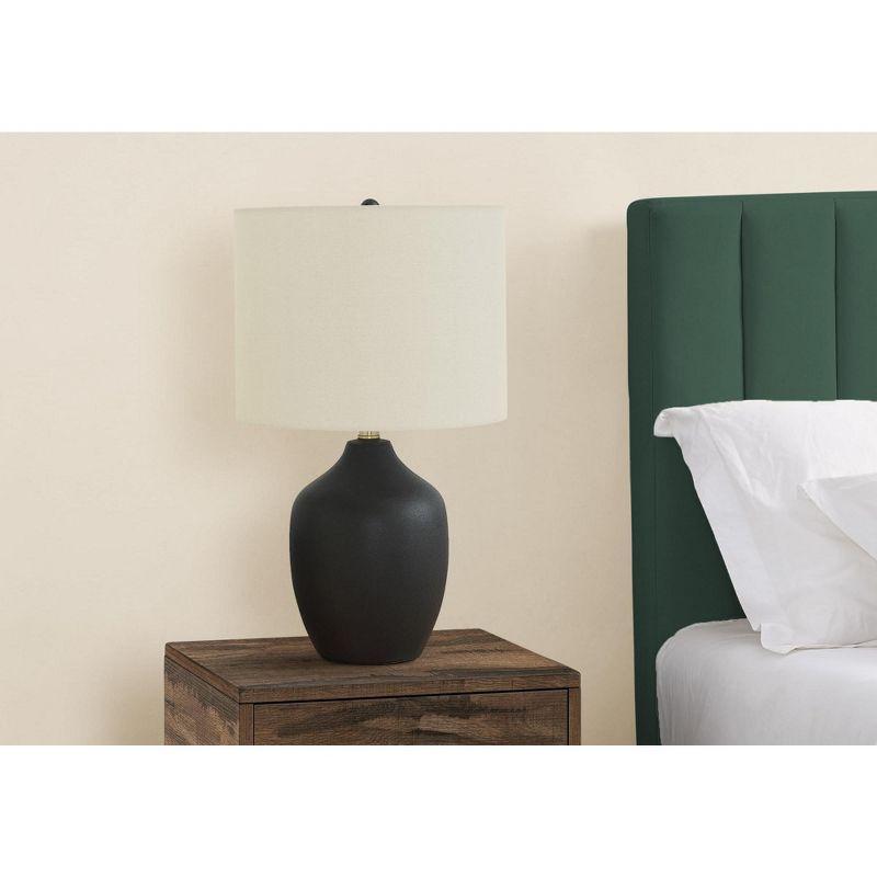 Monarch Specialties Lighting 22inchH Table Lamp Black Ceramic Ivory / Cream Shade Transitional