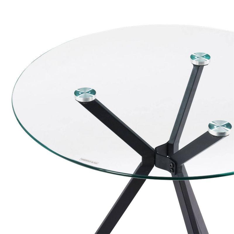 Lennox Round Glass Top Black Iron Bistro Table