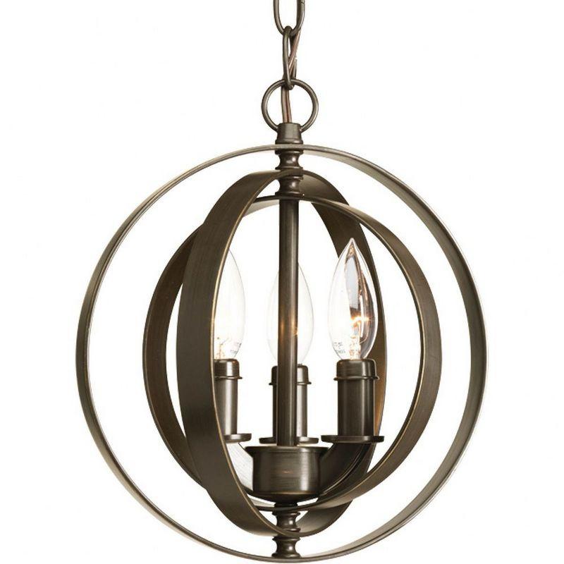 Antique Bronze 3-Light Globe Mini Pendant