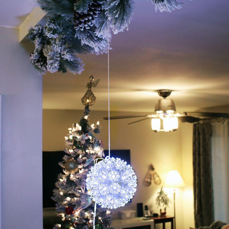 Sunnydaze 5" Electric Plug-In Indoor/Outdoor 50ct LED Lighted Ball Hanging Ornament