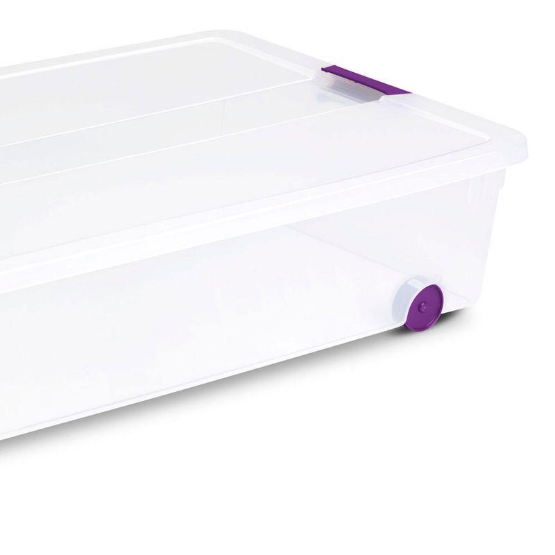 Clear Plastic 60 Quart Wheeled Underbed Storage Box