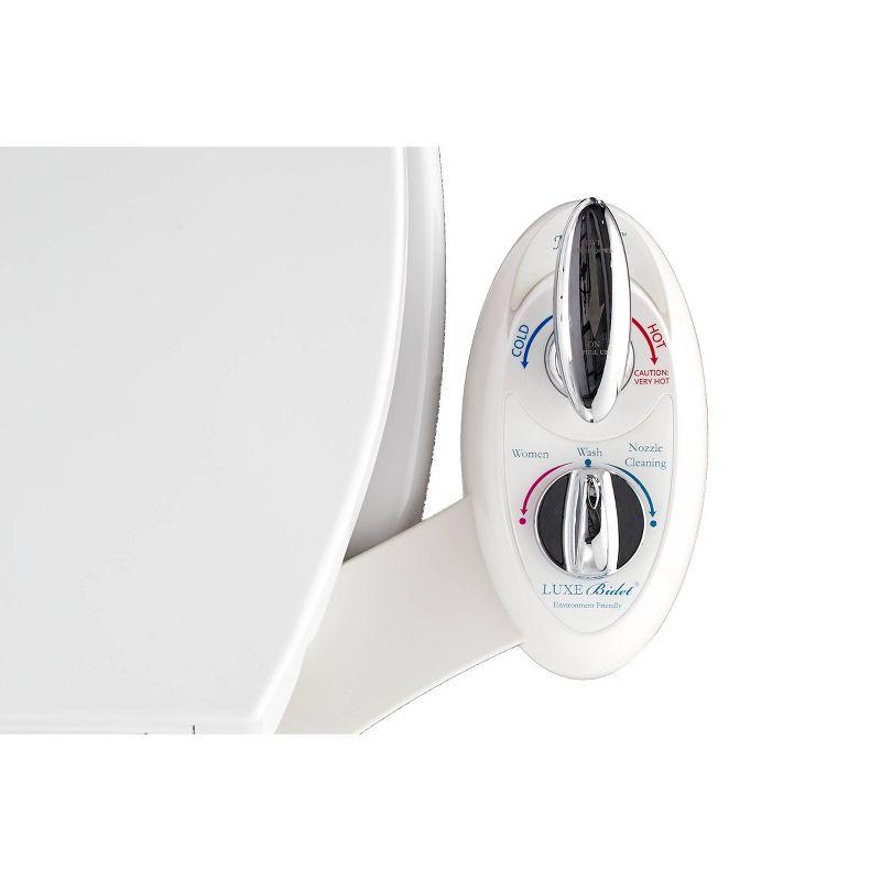 Hot And Cold Water, Self-Cleaning, Dual Nozzle, Non-Electric Bidet Attachment For Toilet Seat, Adjustable Water Pressure, Rear And Feminine Wash, Lever Control