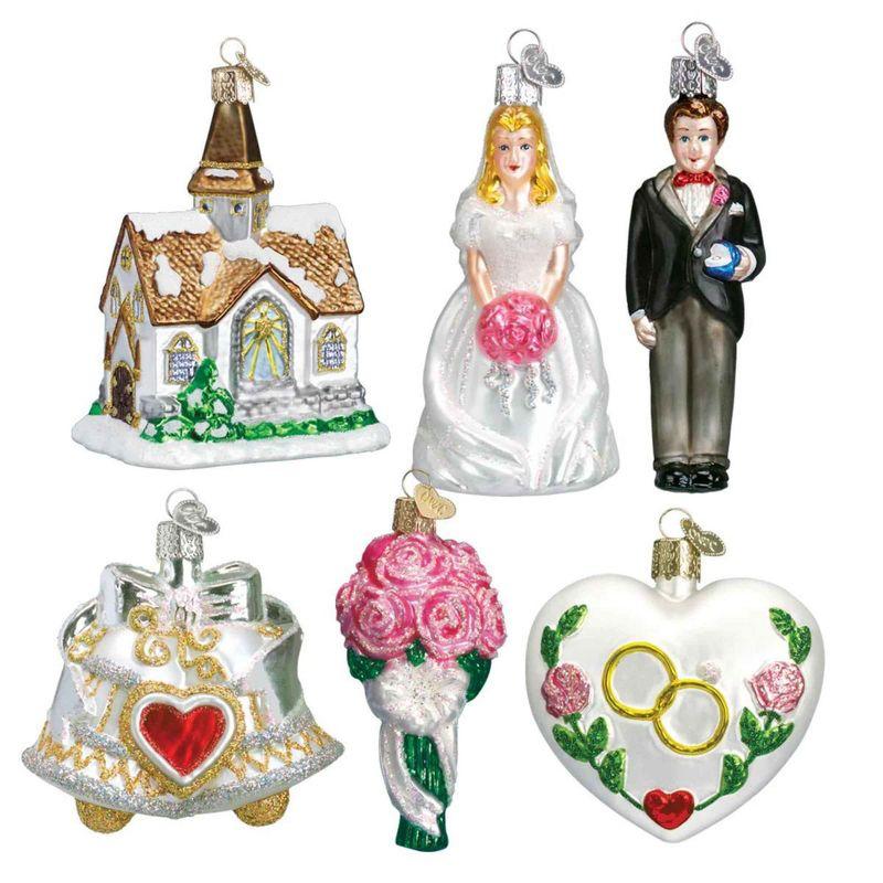 Old World Wedding Collection 4.25" Glass Ornament Set