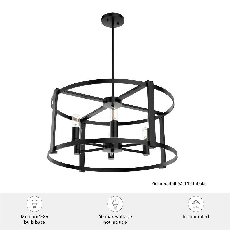 6-Light Astwood Clear Glass Chandelier Ceiling Light Fixture Matte Black - Hunter Fan