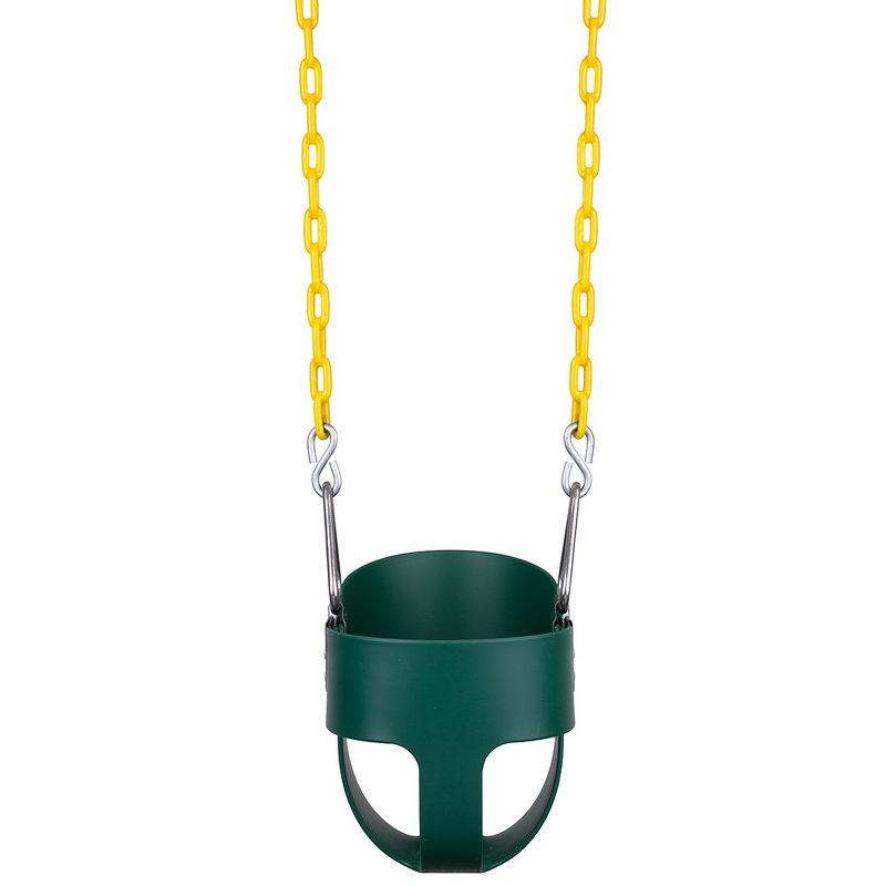 New Bounce Toddler/Baby Bucket Swing Seat - High Back Rust-Proof Swing - Green