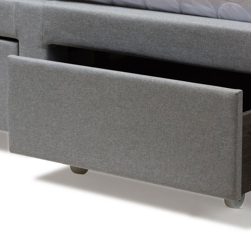 Queen Aubrianne Modern and Contemporary Fabric Upholstered Storage Bed Gray - Baxton Studio: Wood Composite Frame, Polyester Fill