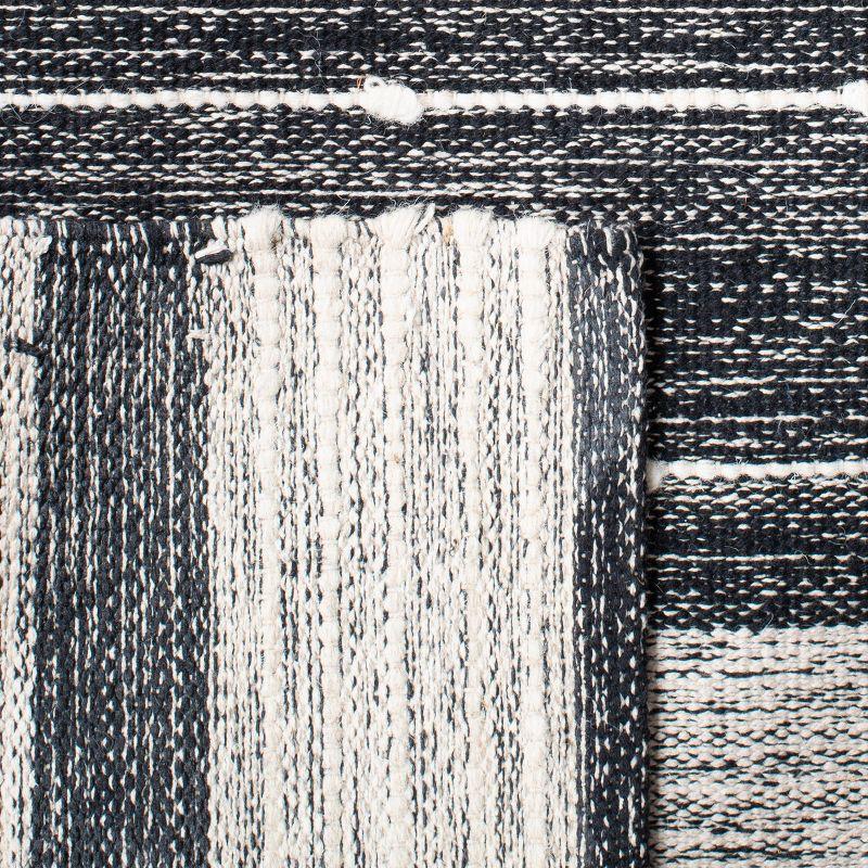 Striped Kilim STK509 Hand Woven Runner Rug - Black/Ivory - 2'3"x13' - Safavieh.