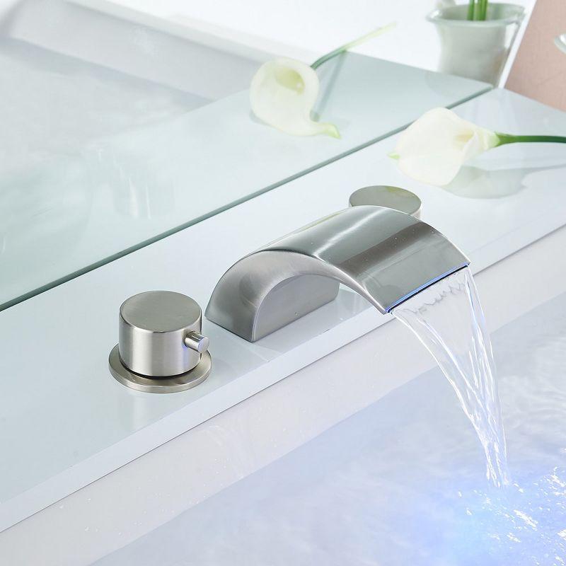 BWE 8 in. Widespread 2-Handle Bathroom Faucet With Led Light And Pop Up Drain