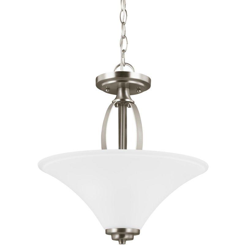 Two Light Semi-Flush Convertible Pendant