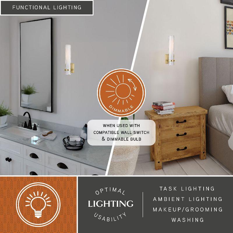 Vilo 1 Light Brass Bathroom Wall Fixture