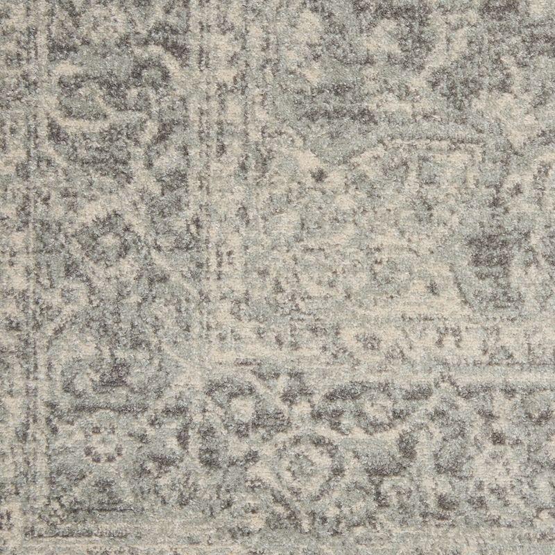 Ivory and Grey Synthetic Rectangular 4' x 6' Area Rug