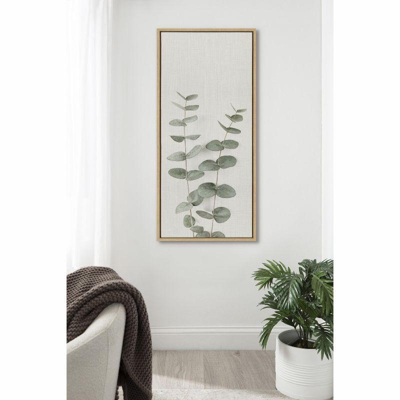 Kate and Laurel Sylvie Eucalyptus Botanical II Framed Canvas by The Creative Bunch Studio, 18x40, Natural