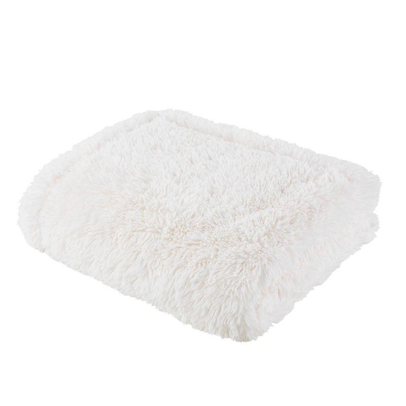 50"x60" Amaya Faux Fur Throw Blanket Ivory - Madison Park
