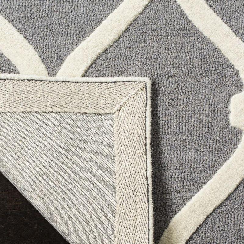 Hand-Tufted Dark Grey & Ivory Wool Area Rug 6' x 9'