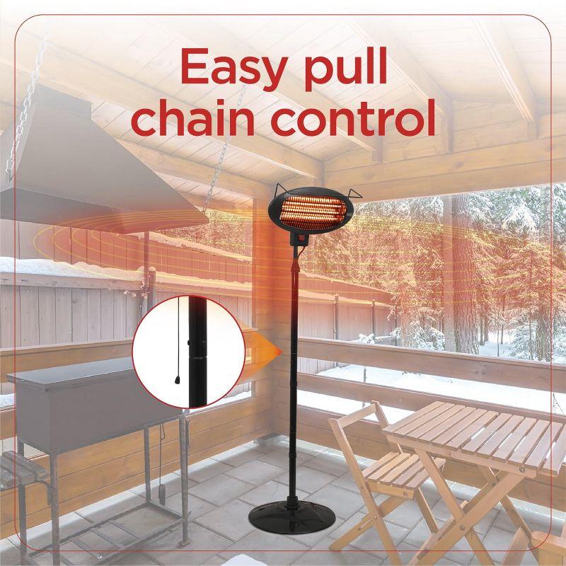 BLACK+DECKER Patio Floor Electric Heater, Patio Heater Stand for Outdoors with 3 Heat Settings