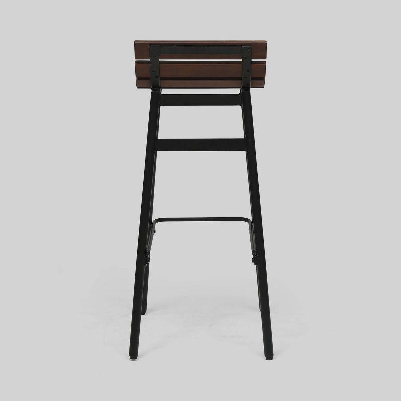 Set of 2 Pepperwood Wooden Barstool Dark Brown - Christopher Knight Home: Industrial Style, Acacia Frame, 29.25" Height