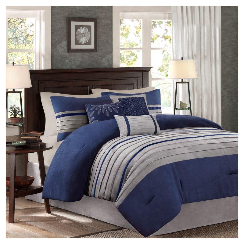 Palmer 7 PC Pieced Faux Suede Comforter Set