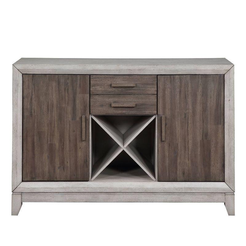 Transitional Abacus 54" Gray-Brown Sideboard with Wine Rack