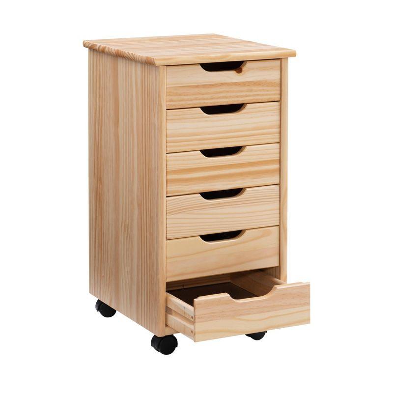 Cary 6 Drawer Rolling Storage Cart - Linon