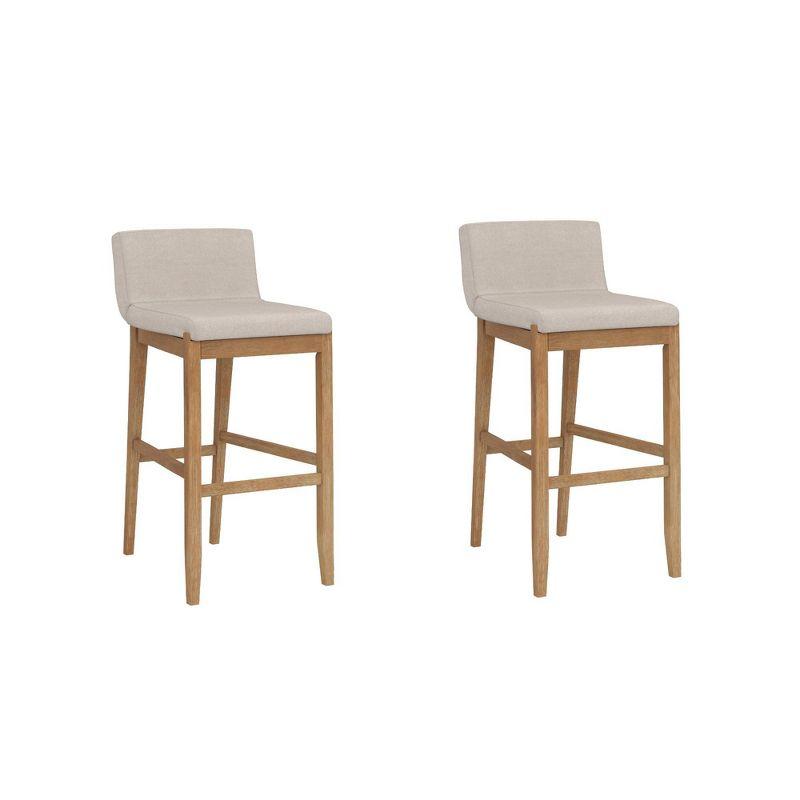 Nathan James Upholstered Wooden Stool