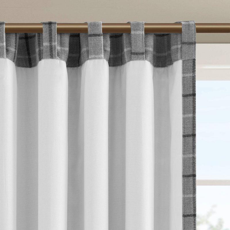 Anaheim Woven Plaid Room Darkening Thermal Fleece Lined Single Curtain Panel