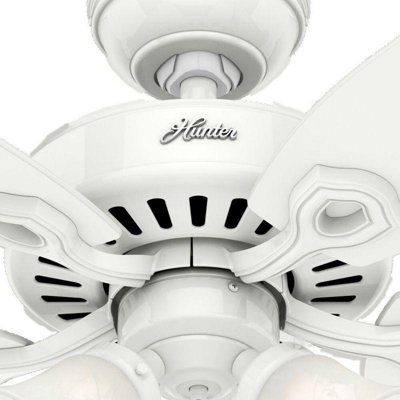 42" Snow White Low Profile Ceiling Fan with Light Kit