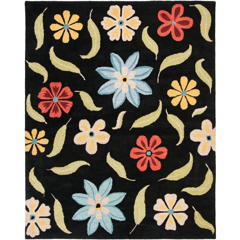 Emrick Hand Hooked Wool Floral Rug