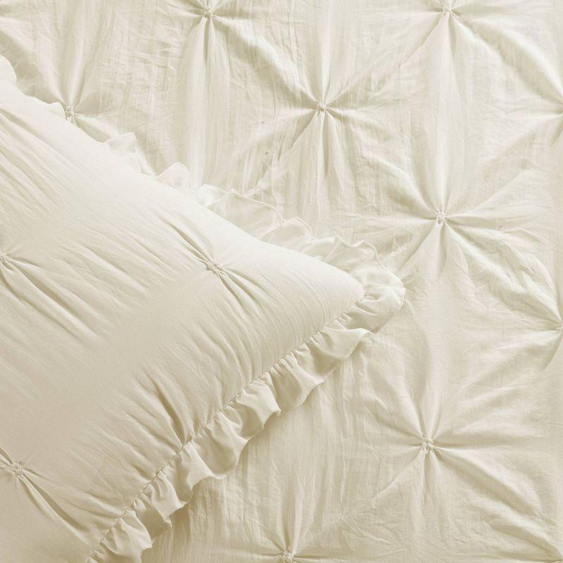 Ivory Queen Microfiber Ruffle Skirt Bedspread & Sham Set