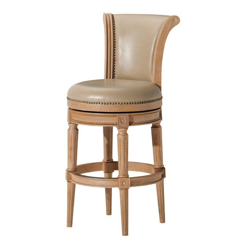 Maven Lane Pullman Bar Stool with Vegan Leather Upholstery