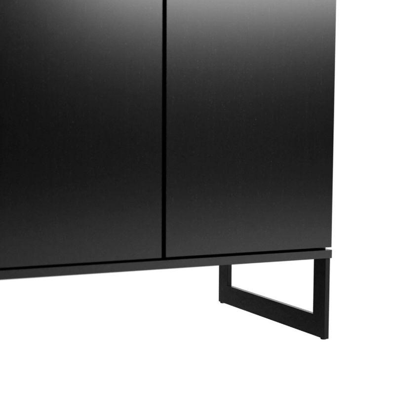 Manhattan Comfort 59.72" Lexington 4 Shelf Bookcase Black: Matte Finish, MDF Frame, Enclosed Storage Shelves