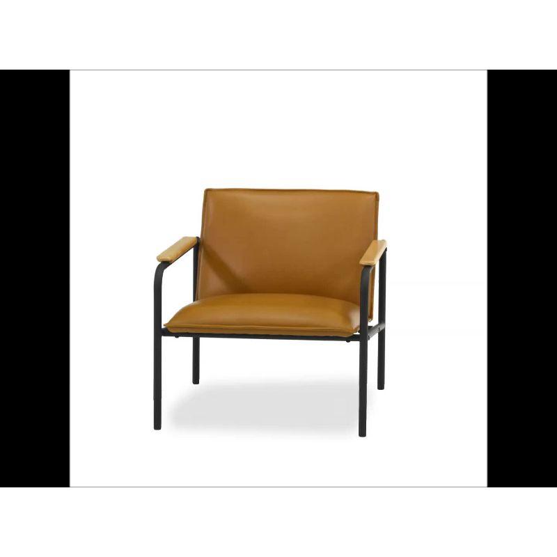 Boulevard Camel Faux Leather Lounge Chair with Metal Frame
