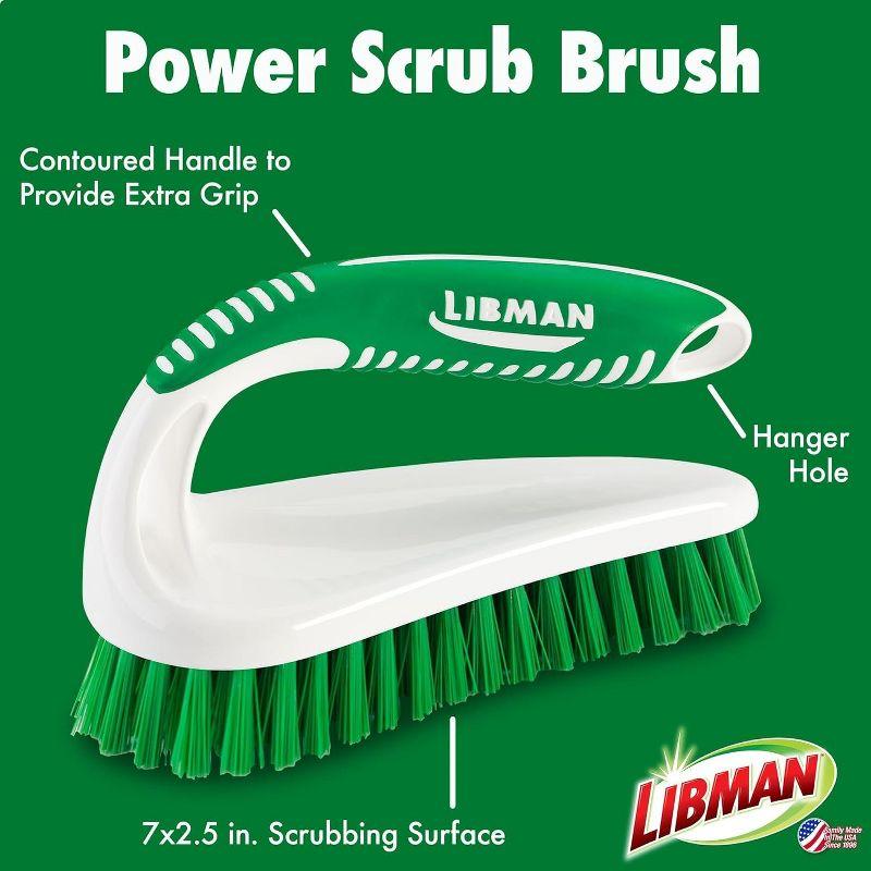 Libman Scrub Brush Kit | for Grout, Tile, Bathroom, Carpet, Kitchen, and Household Messes | Strong Fibers for Tough Cleaning