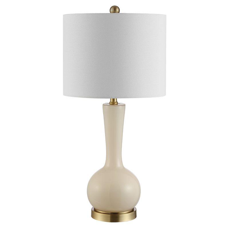 Gaetna Ivory Glass 27-Inch Modern Table Lamp with White Shade