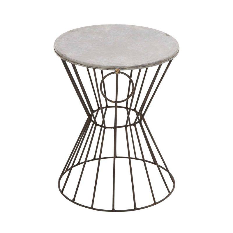 Metal Stool Patio Accent Table - Olivia & May: Round Iron Frame, No Assembly, Fade-Resistant