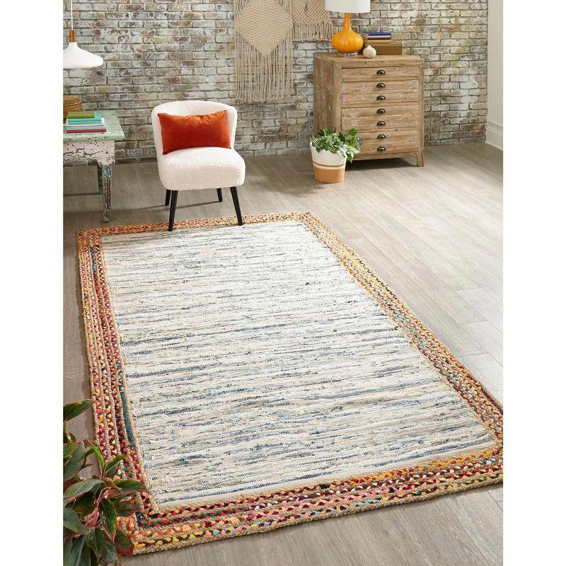 Gracie Oaks Elledge Hand Braided Jute Yellow/Natural/Gray Area Rug