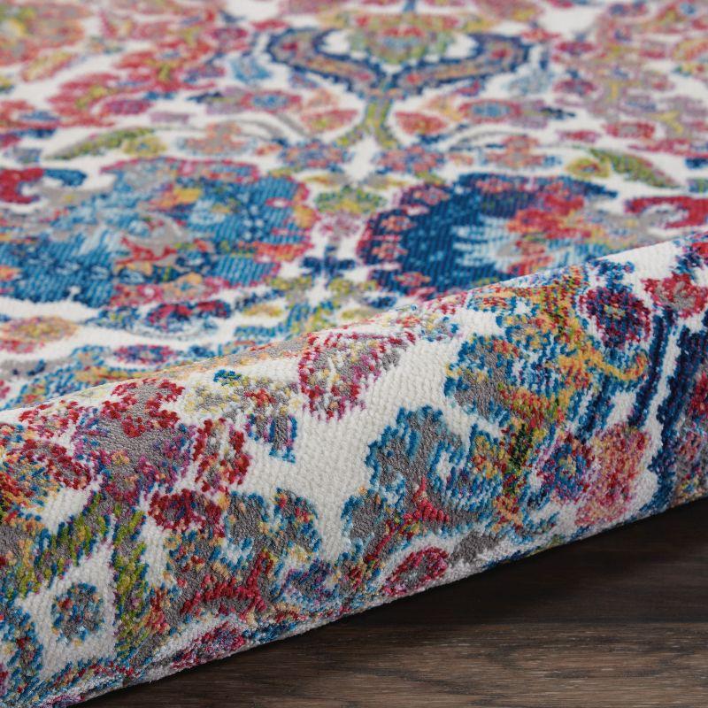 Nourison Global Vintage 2' x 4' Ivory/Blue Area Rug Colorful Vintage Damask by Nourison