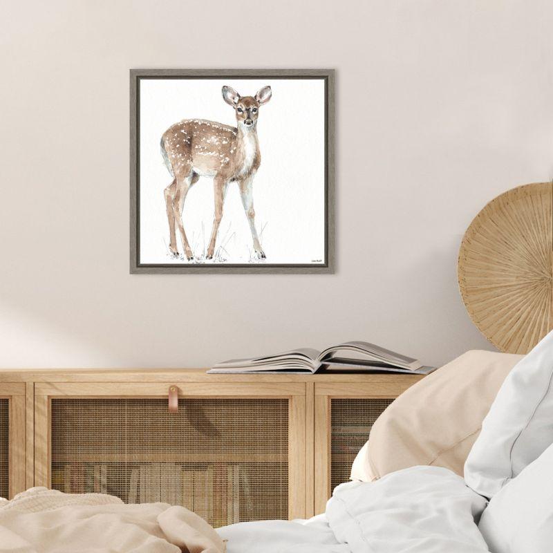 Amanti Art Forest Friends XII (Deer) by Lisa Audit Canvas Wall Art Print Framed 16-in. x 16-in. in Gray